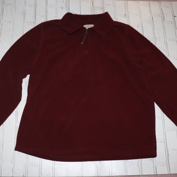 Men's Deep Red Fleece Sweater by St. John's Bay Size XL - Picture 1 of 4